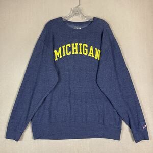 League Sweatshirt Mens‎ XL Blue Michigan University Long Sleeve Pullover